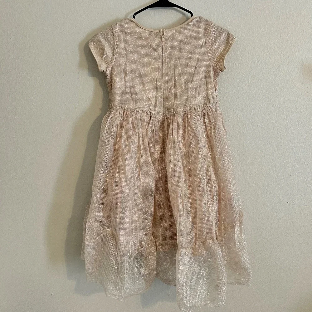 Joyfolie High Low Dress Kids 10 Champagne Gold Glitter Tiered‎ Tulle NWT
